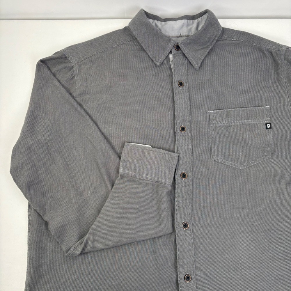 Marmot Mens Gray Long Sleeve Button Front Outdoor Hiking Workwear Shirt Size L